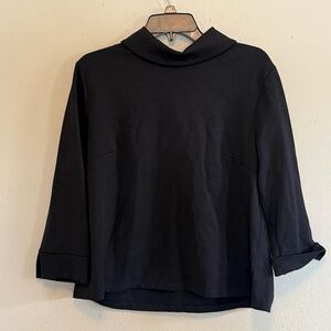 Anonyme Designers Size US 8 Black Mod Top Keyhole Pleat Back Jersey Stretch